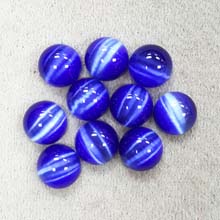 10MM ROUND CABOCHON CATS EYE BLUE(10PCS/BAG)